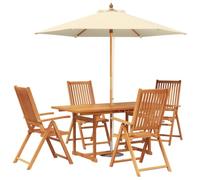 vidaXL Conjunto de Comedor Exterior con Parasol 6 uds.