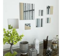 vidaXL Conjunto de espejos de pared cuadrados vidrio 7 piezas