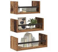 vidaXL Conjunto de estantes de Pared 3 uds. Madera Vieja 40x16x14cm