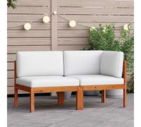 Vidaxl Sofá Central para Jardín de Madera Maciza de Acacia con Cojines Center sofa + corner sofa