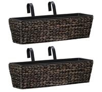 vidaXL Conjunto de jardineras 2 unidades jacinto de agua marrón