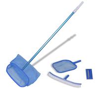 vidaXL Conjunto De Limpieza De Piscina - Cepillo 2 Recojehojas 1 Mango