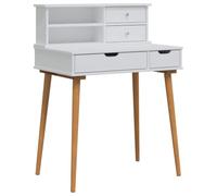 vidaXL Conjunto de Mesa de Tocador FAUSKE 2 pcs Blanco, Conjunto de tocador Moderno para Dormitorio, Almacenamiento Compacto, diseño Que Ahorra Espacio, estación de Maquillaje Funcional