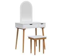 vidaXL Conjunto de Mesa de Tocador FAUSKE 3 uds. Blanco