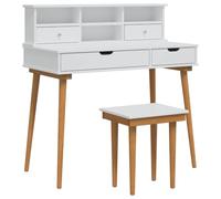 vidaXL Conjunto de Mesa de Tocador FAUSKE 3 uds. Blanco