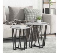 vidaXL Conjunto de mesas auxiliares 2 uds. Sonoma Gris y Negro