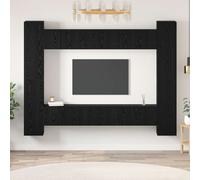 vidaXL Conjunto de mueble de TV 10 uds. Roble Negro