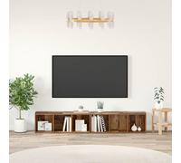 vidaXL Conjunto mueble TV 2 piezas Madera envejecida – Rectangular moderno, montado en pared