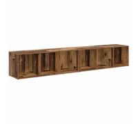 vidaXL Conjunto mueble TV 2 piezas Madera envejecida – Rectangular moderno, montado en pared
