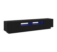 vidaXL Mueble para TV Conjunto 2 piezas Roble negro con LED, madera de calidad 200 x 35 x 40 cm
