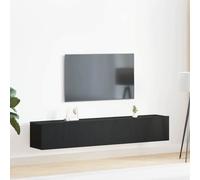 vidaXL Conjunto mueble TV 2 piezas – Roble negro, madera de ingeniería y almacenamiento