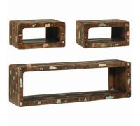 vidaXL Conjunto de mueble de TV 3 pcs Madera maciza recuperada