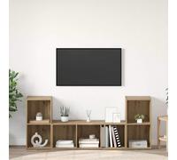 vidaXL Conjunto de mueble de TV 3 pcs Marrón Madera contrachapada