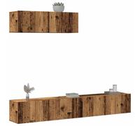 vidaXL Conjunto de mueble de TV 3 piezas montado la pared madera vieja