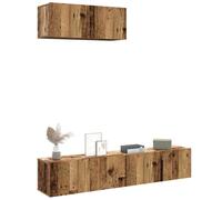 vidaXL Conjunto de mueble de TV 3 piezas montado la pared madera vieja