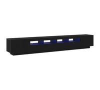 vidaXL Mueble para TV Conjunto 3 piezas con luces LED, madera – Negro Roble 260x35x40 cm