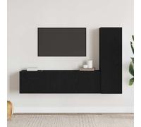vidaXL Conjunto de mueble de TV 3 uds. Roble Negro