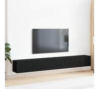 vidaXL Conjunto mueble TV 3 uds. Roble negro 80 x 30 x 30 cm, almacenamiento moderno