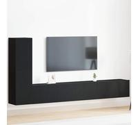 Conjunto de gabinete de TV de 3 piezas montado en la pared de vidaXL de madera de roble negra