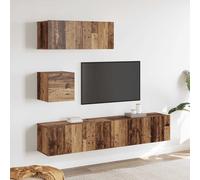 vidaXL Conjunto de mueble de TV 4 piezas montado la pared madera vieja