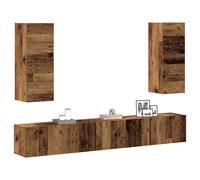 vidaXL Conjunto de mueble de TV 4 piezas montado la pared madera vieja