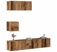 vidaXL Conjunto de mueble de TV 4 piezas montado la pared madera vieja