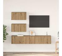 vidaXL Conjunto de mueble de TV 4 uds. Roble artisan
