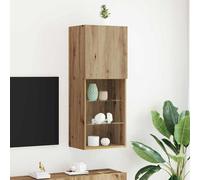 vidaXL Juego de muebles de TV de 40,5 x 30 x 102 cm, estilo artesanal, madera de ingeniería con acabado en roble
