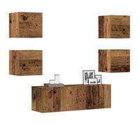 vidaXL Conjunto de mueble de TV 5 piezas montado la pared madera vieja
