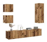 vidaXL Conjunto de mueble de TV 5 piezas montado la pared madera vieja