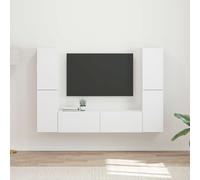 vidaXL Juego de 6 armarios de TV, color blanco, fabricados en material de madera