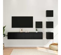 vidaXL Juego de 6 armarios de TV, color , aspecto de roble, material de madera