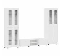 vidaXL Conjunto de mueble de TV con cajón FLORIN Madera de ingeniería Brillante