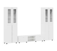 vidaXL Conjunto de mueble de TV con cajón FLORIN Madera de ingeniería Brillante