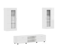 vidaXL Conjunto de mueble de TV con cajón FLORIN Madera de ingeniería Brillante