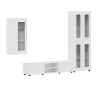 vidaXL Conjunto de mueble de TV con cajón FLORIN Madera de ingeniería Brillante