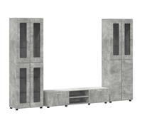 vidaXL Conjunto de mueble de TV con cajón FLORIN Madera de ingeniería Gris Concreto