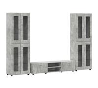 vidaXL Conjunto de mueble de TV con cajón FLORIN Madera de ingeniería Gris Concreto