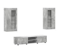 vidaXL Conjunto de mueble de TV con cajón FLORIN Madera de ingeniería Gris Concreto