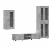 vidaXL Conjunto de mueble de TV con cajón FLORIN Madera de ingeniería Gris Concreto