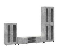 vidaXL Conjunto de mueble de TV con cajón FLORIN Madera de ingeniería Gris Concreto