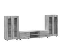 vidaXL Conjunto de mueble de TV con cajón FLORIN Madera de ingeniería Gris Sonoma