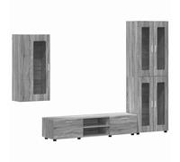 vidaXL Conjunto de mueble de TV con cajón FLORIN Madera de ingeniería Gris Sonoma
