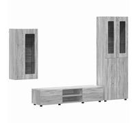 vidaXL Conjunto de mueble de TV con cajón FLORIN Madera de ingeniería Gris Sonoma