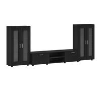 vidaXL Conjunto de mueble de TV con cajón FLORIN Madera de ingeniería Negro