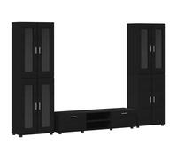 vidaXL Conjunto de mueble de TV con cajón FLORIN Madera de ingeniería Negro