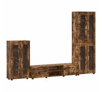 vidaXL Conjunto de mueble de TV con cajón FLORIN Madera de ingeniería Roble Ahumado
