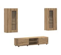 vidaXL Conjunto de mueble de TV con cajón FLORIN Madera de ingeniería Roble Artesanal