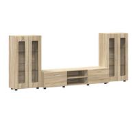 vidaXL Conjunto de mueble de TV con cajón FLORIN Madera de ingeniería Roble Sonoma