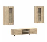 vidaXL Conjunto de mueble de TV con cajón FLORIN Madera de ingeniería Roble Sonoma